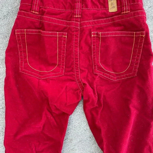 Vintage Y2K Tommy Hilfiger women’s hipster bootcut corduroy pants 4 Red Holiday - Picture 4 of 5